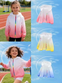 Foreign Trade New Summer Style Girls' Lightweight Gradient Fashion Anti Wrinkle Skin Clothing Children's