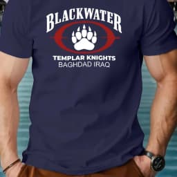 Men'S Blackwater Knights Templar Graphic T-Shirt Bold Red White Print Casual Crew Neck Short Sleeve Men Women All-Season