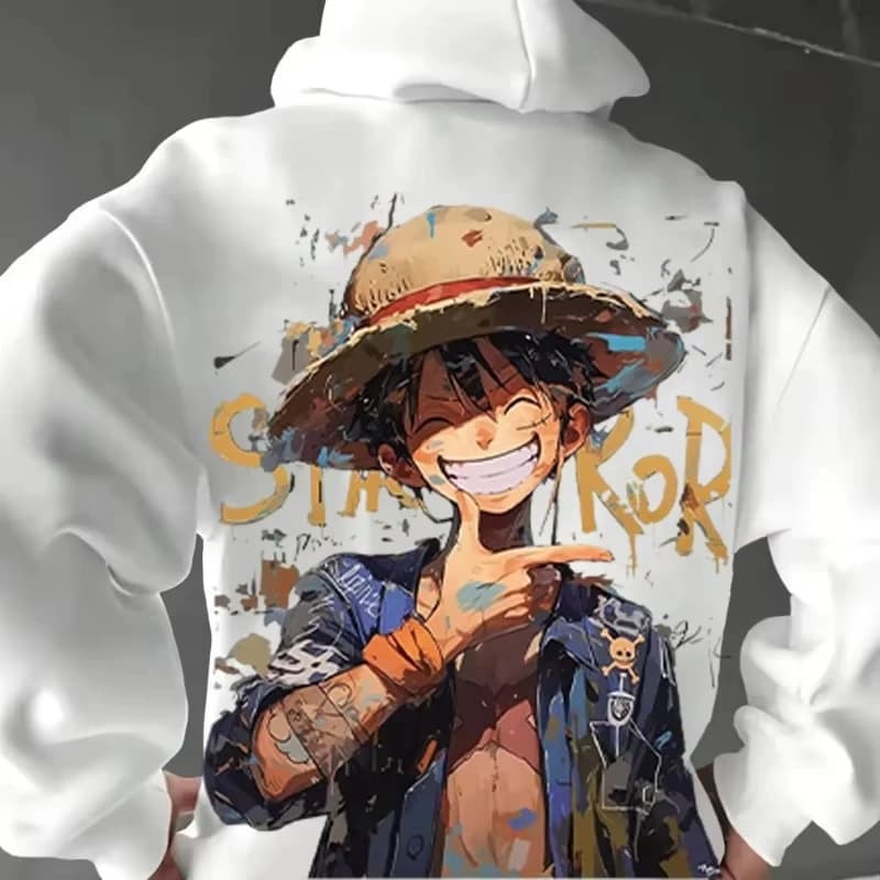 2026 New One Piece Anime Luffy Printed Hoodie Sweatshirt Men's and Women's Hoodie Men's Tops Sports Hoodie Harajuku Y2K Hoodie