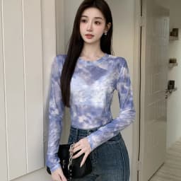 2026 Summer New Women's Mesh Long-Sleeved T-Shirt Round Neck Sun-Protective Printed Top Outer Wear Slim Thin Y2K Vintage Tops