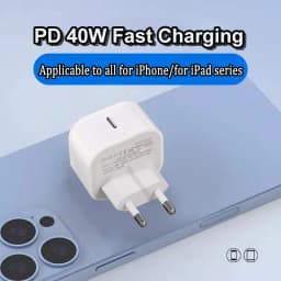 PD 40W For Apple Fast Charger For iPhone 17 16 15 14 13 12 11 Air Pro Max Type C Quick Charging Data Cable EU UK Plug Adapter