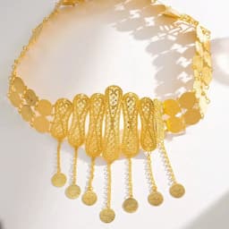New trendy metal tassels chain belt gold plating arabic coin women waist chain wedding festival costume jewelry