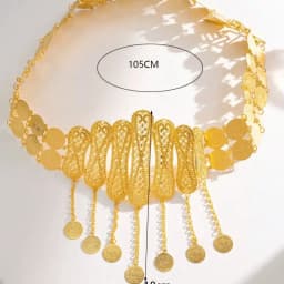 New trendy metal tassels chain belt gold plating arabic coin women waist chain wedding festival costume jewelry
