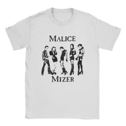 Y2k Harajuku Tops Malice Mizer Band Singer T Shirts Vintage T-Shirts Round Neck Rock Musician Tees Oversized T Shirt Unisex