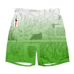 2026 New Summer Dragon Ball Z Broly Green Gradient Manga Style Print Quick Dry Shorts Men Anime Casual Breathable Beach Shorts