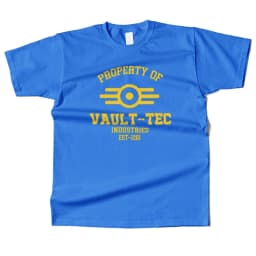 Mens Cotton Property of Vault Tec Graphic T Shirt Street Casual Style Tee for Men and Women