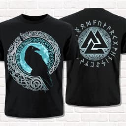 2026 Streetwear Men T Shirt Norse Mythology Viking Odin Hugin Muninn Vintage Cotton Tee Women Gothic Hip Hop Punk Top Summer