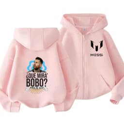 Messi Children's Hoodie Long Sleeve Zippered Hood Sportswear for Baby Boys 3-14 Years Old Spring Fall Football Jacket.