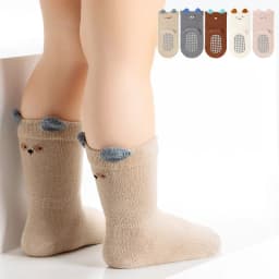 5 pairs of boys and girls' anti slip socks with cute cartoon animal patterns, comfortable and breathable baby floor socks