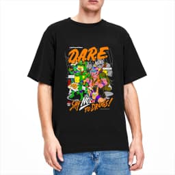 TMNT D.A.R.E. Just Say No 100 Cotton T-Shirts Hipster Tshirt for Men's Summer Aesthetic Printed Short Sleeve Top Tees