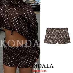 KONDALA Casual Polka Dot Women Suits Oversized Bomber Jackets Mini Shorts Fashion 2026 Spring Summer Y2K Girl Holiday Beach Set