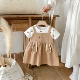 Baby Dress Summer Cartoon Cute Short-Sleeved Baby Girl Dress Sweet Beach Children's Dress Baby Girl Clothing
