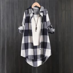 Women's Plaid Shirt Casual Blouses Woman Tops for Women Long Sleeve Long Sleeve Shirts Chic Blouse Check Linen Cotton Clothing
