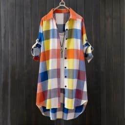 Women's Plaid Shirt Casual Blouses Woman Tops for Women Long Sleeve Long Sleeve Shirts Chic Blouse Check Linen Cotton Clothing