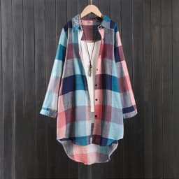 Women's Plaid Shirt Casual Blouses Woman Tops for Women Long Sleeve Long Sleeve Shirts Chic Blouse Check Linen Cotton Clothing