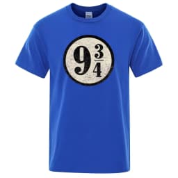 Vintage Platform Nine And Three Quarters T Shirt For Men Swag Train 934 T-shirt Short Sleeves Tshirt O-Neck Tops Tees Shirts