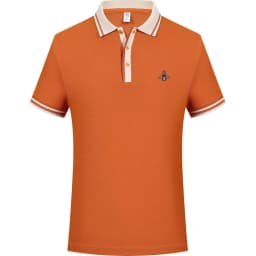 100% pure cotton high-end brand men's short sleeve polo shirt 2026 summer luxury fashion bee embroidery golf top casual T-shirt