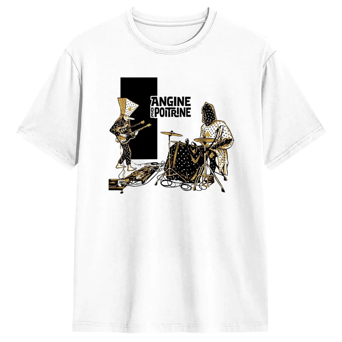 Angine De Poitrine Music T Shirt Summer 100 Cotton T Shirts For Male Print Tshirt Short-Sleeved Streetwear Clothing