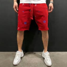 Spring Summer Mens Cotton loose Shorts Streetwear Bodybuilding Embroidered casual Short pants Jogger sports Tiger head Shorts