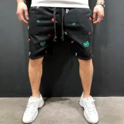 Spring Summer Mens Cotton loose Shorts Streetwear Bodybuilding Embroidered casual Short pants Jogger sports Tiger head Shorts