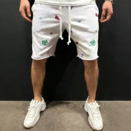 Spring Summer Mens Cotton loose Shorts Streetwear Bodybuilding Embroidered casual Short pants Jogger sports Tiger head Shorts