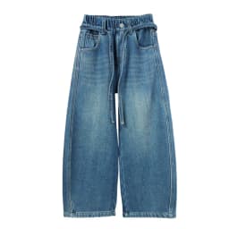 Girls Spring Autumn Denim Jeans Straight Leg Wide Leg Pants Embroidered Rhinestones Children's Faionable Trousers