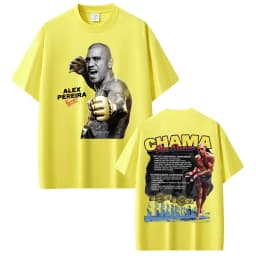 Limited Chama Alex Pereira Double Sided Print T Shirts Men Women Harajuku Violence Aesthetic T-shirts Gothic 100% Cotton T Shirt