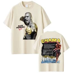 Limited Chama Alex Pereira Double Sided Print T Shirts Men Women Harajuku Violence Aesthetic T-shirts Gothic 100% Cotton T Shirt