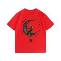 Summer New Pokémon Cartoon Umbreon Printed T-Shirt Men's and Women's Y2K Harajuku Loose Casual Trend Versatile Short Sleeve