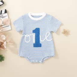 Summer neutral infant one embroidered short-sleeved triangular Romper