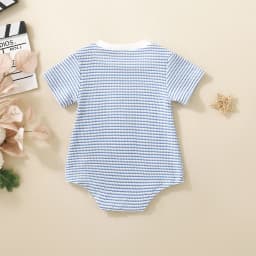 Summer neutral infant one embroidered short-sleeved triangular Romper