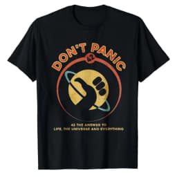Retro-Hitchhikers-Guide-To-The-Galaxy-Graphic-Tee-42-Answer-To-Life-The-Universe-and-Everything-Don't-Panic-Casual-T-Shirts