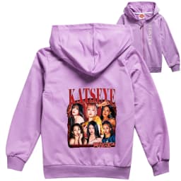 KPOP KATSEYE Clothes Kids Hooded Zipper Jackets Children Spring Autumn Cardigan Coats Girls Long Sleeve Outerwear Boys Clothing