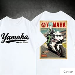 Trend Personality YAMAHA Minimalist Tuning Fork Logo Cotton Tee Unisex Motorcycle Enthusiast Casual Fashion Top