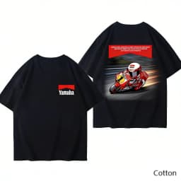 Trend Personality YAMAHA Minimalist Tuning Fork Logo Cotton Tee Unisex Motorcycle Enthusiast Casual Fashion Top