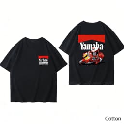 Trend Personality YAMAHA Minimalist Tuning Fork Logo Cotton Tee Unisex Motorcycle Enthusiast Casual Fashion Top