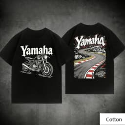 Trend Personality YAMAHA Minimalist Tuning Fork Logo Cotton Tee Unisex Motorcycle Enthusiast Casual Fashion Top