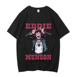 Eddie Munson cotton t shirt men streetwear Classic Punk Gothic t shirt University streetwear Pop Culture Psychedelic graphic