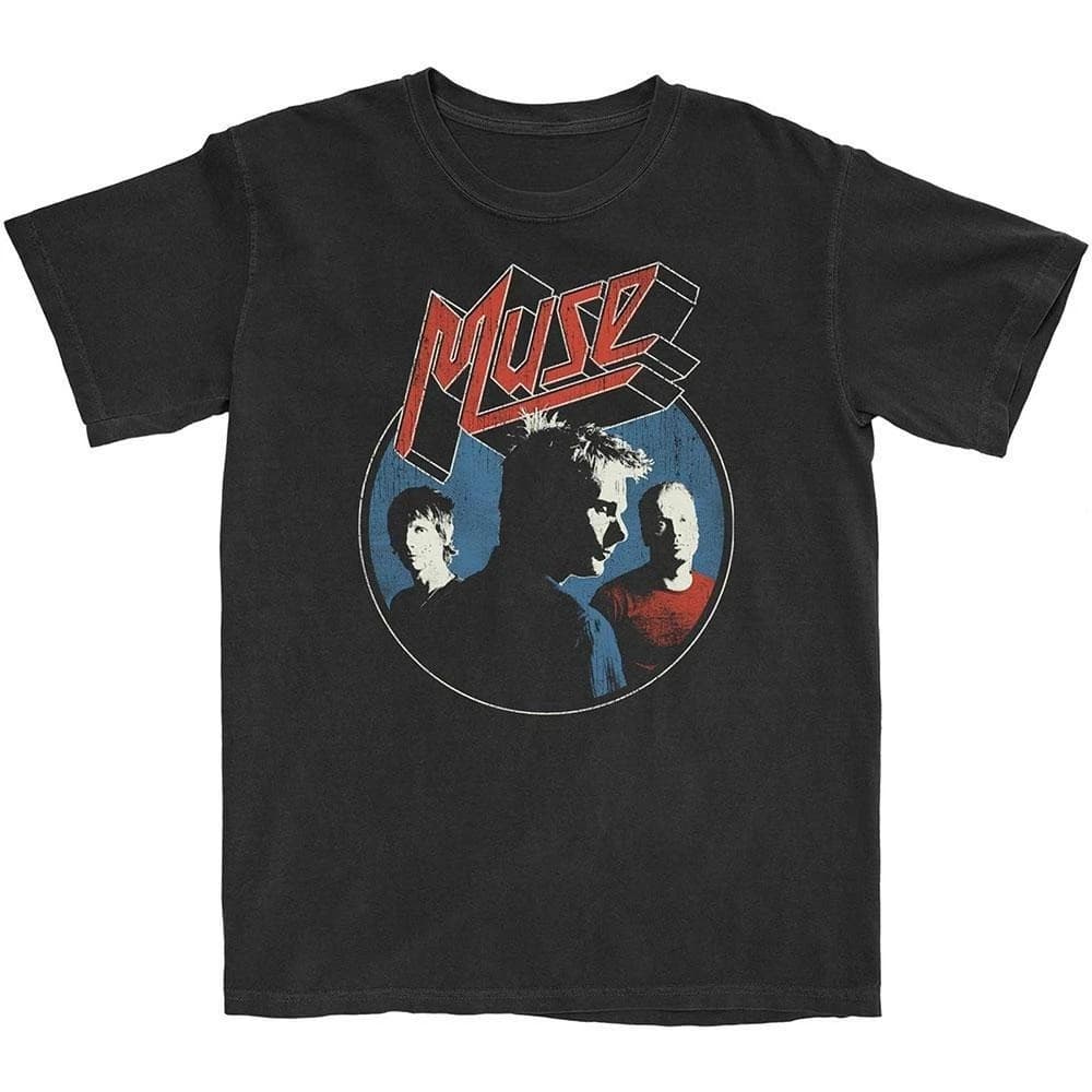 Muse Band Photo 3D Logo Print Cotton T-Shirt Alternative Rock Band Unisex Short Sleeve Tee