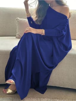2026 Spring Vintage Robe Dress Women Oversize Long Sleeve Buttoned Maxi Dress Elegant Evening Banquet Gown