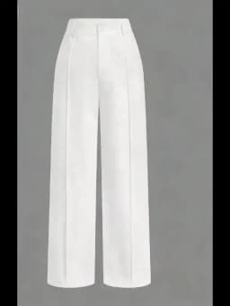 Womens Elegant High Waist Straight Pants Simple Office Formal Wear White Soft Elastic Quick Dry Wide Leg Trouser Commute Outfits