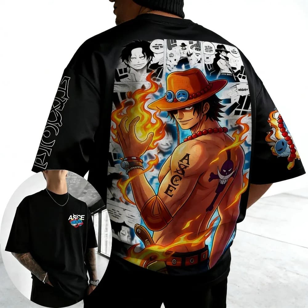 ONE PIECE Portgas · D · Ace 2026 Summer New Product Harajuku Anime Printed Short Sleeve Unisex Cotton T-shirt