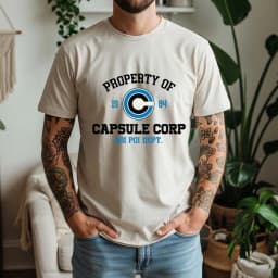 100% Cotton Capsule Corp T-Shirt Anime Retro Style Oversized Breathable Casual Short Sleeve
