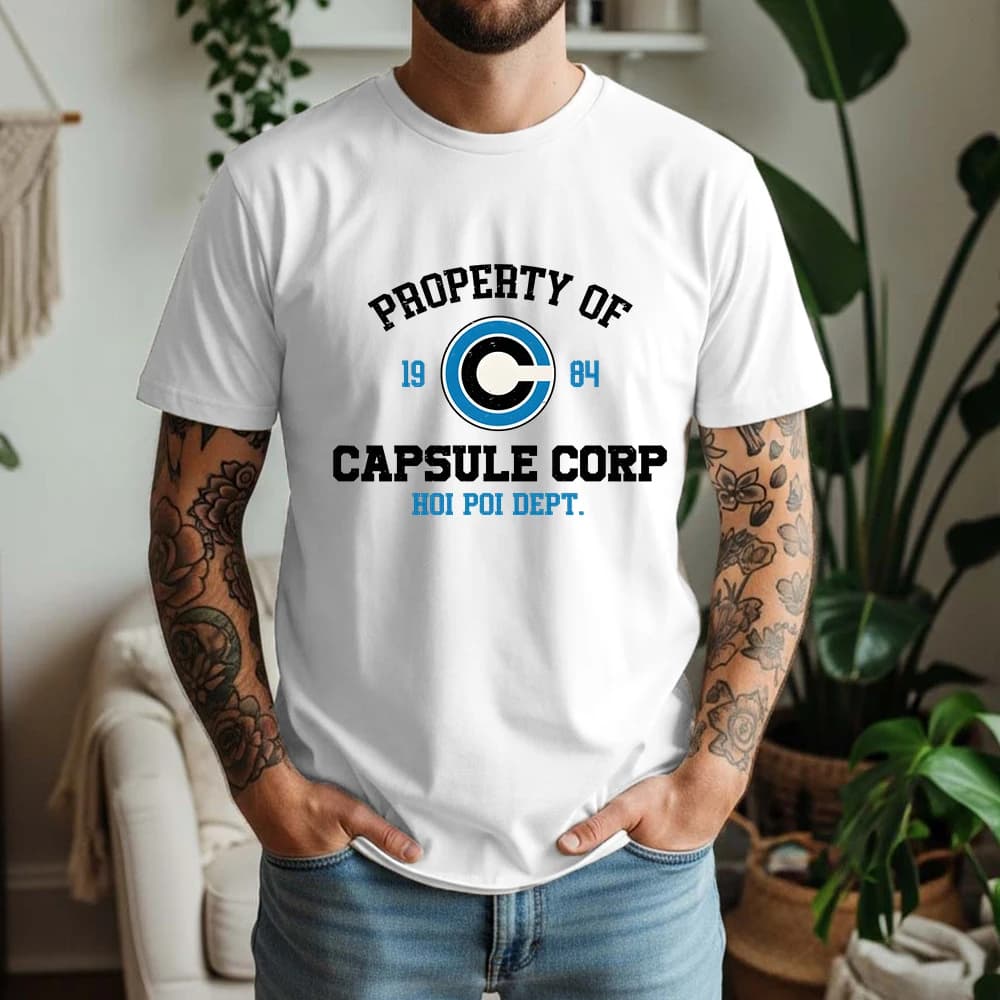 100% Cotton Capsule Corp T-Shirt Anime Retro Style Oversized Breathable Casual Short Sleeve