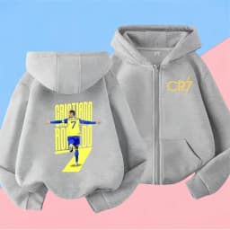 Ronaldo Sweatshirts for Baby CR7 Children Top Football Star Back to School Zipper Hoodie Children's Boy's Clothing Messi Boys。