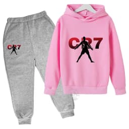 2024 Boys Spring and Autumn Football Idol CR7 clothing 2 hoodies + pantsuits Children 3-13 years old casual sportswear children