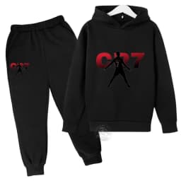 2024 Boys Spring and Autumn Football Idol CR7 clothing 2 hoodies + pantsuits Children 3-13 years old casual sportswear children