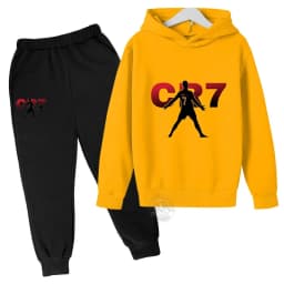 2024 Boys Spring and Autumn Football Idol CR7 clothing 2 hoodies + pantsuits Children 3-13 years old casual sportswear children