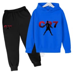 2024 Boys Spring and Autumn Football Idol CR7 clothing 2 hoodies + pantsuits Children 3-13 years old casual sportswear children