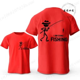 Men's I Am Going Fishing Printed T-Shirt Casual Short Sleeve O-Neck Tops Graphic Tee for Men Fashion Casual Summer Streetwear
